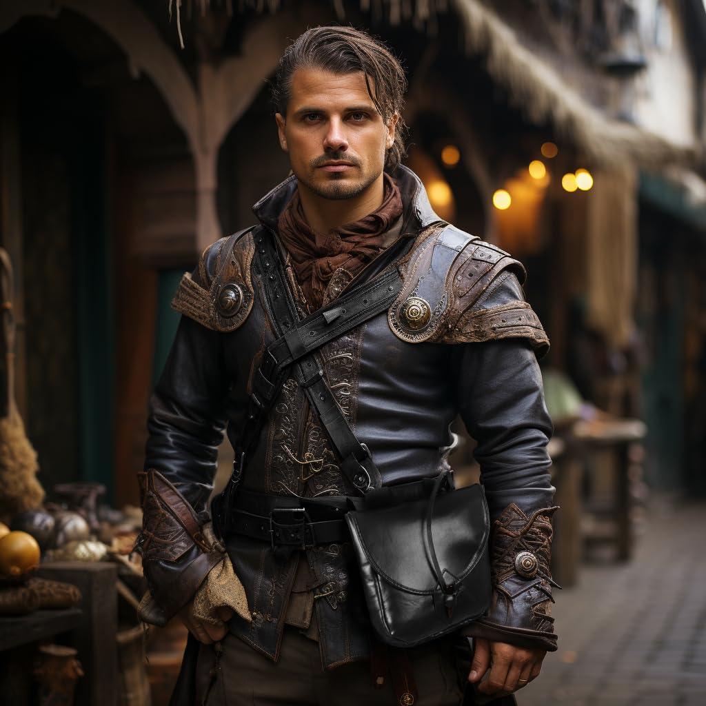 HOMELEX Renaissance Belt Pouch - Medieval Leather Bag for Halloween Faire Costume Accessories - HOMELEX