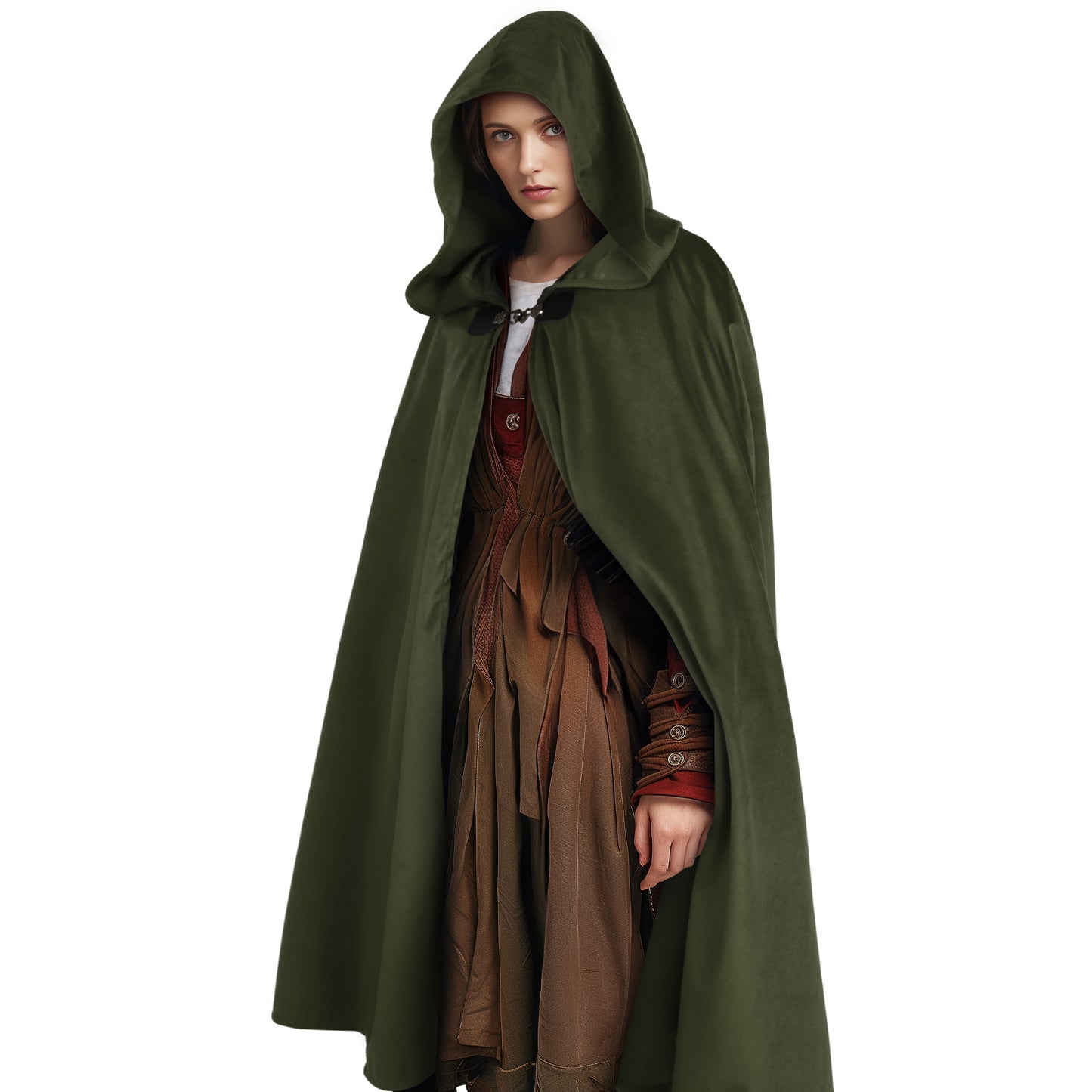 HOMELEX Hooded Cloak - Renaissance Medieval Hobbit Cosplay Cape for Men & Women | Halloween Costume