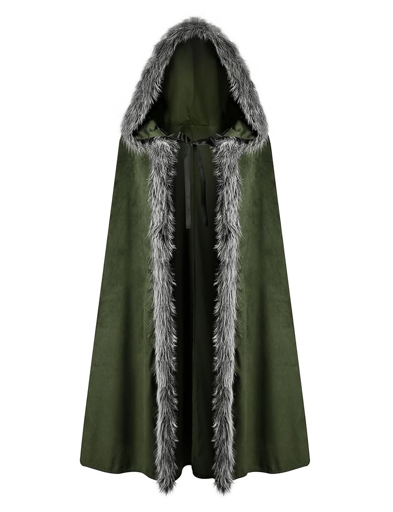 Green Hooded Costume Cloak for Cosplay