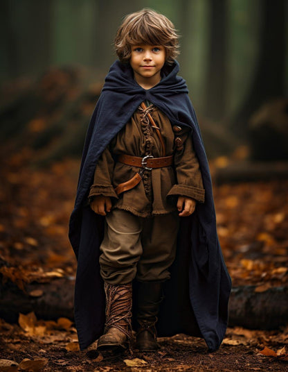 HOMELEX Renaissance Costume for Boys - Kids Medieval Cloak With Hood Halloween Ranger Wizard Elven Hooded Cape Robe - HOMELEX