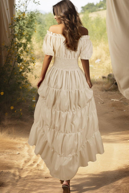 HOMELEX Renaissance Dress Women - Medieval Peasant Costume Plus Size Day of The Dead Dress - HOMELEX