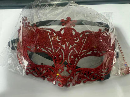 Red Glitter Masquerade Eye Mask