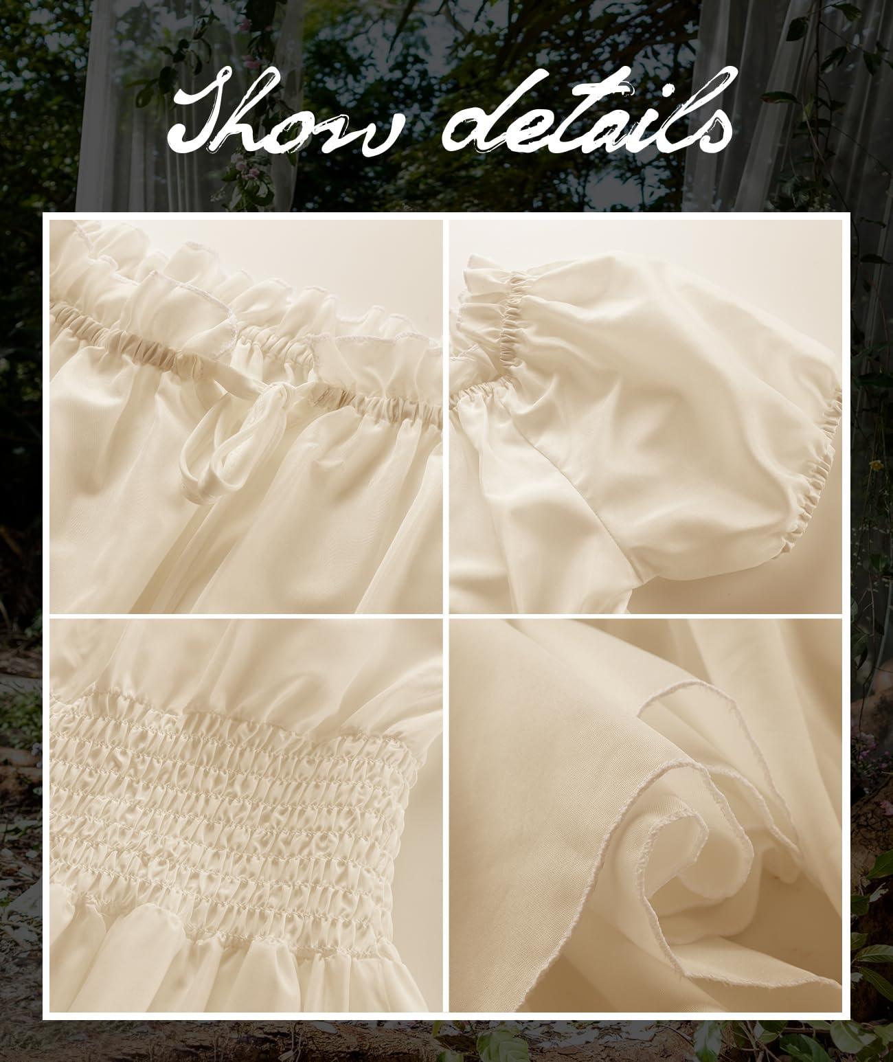 HOMELEX Renaissance Dress Women - Medieval Peasant Costume Plus Size Day of The Dead Dress - HOMELEX