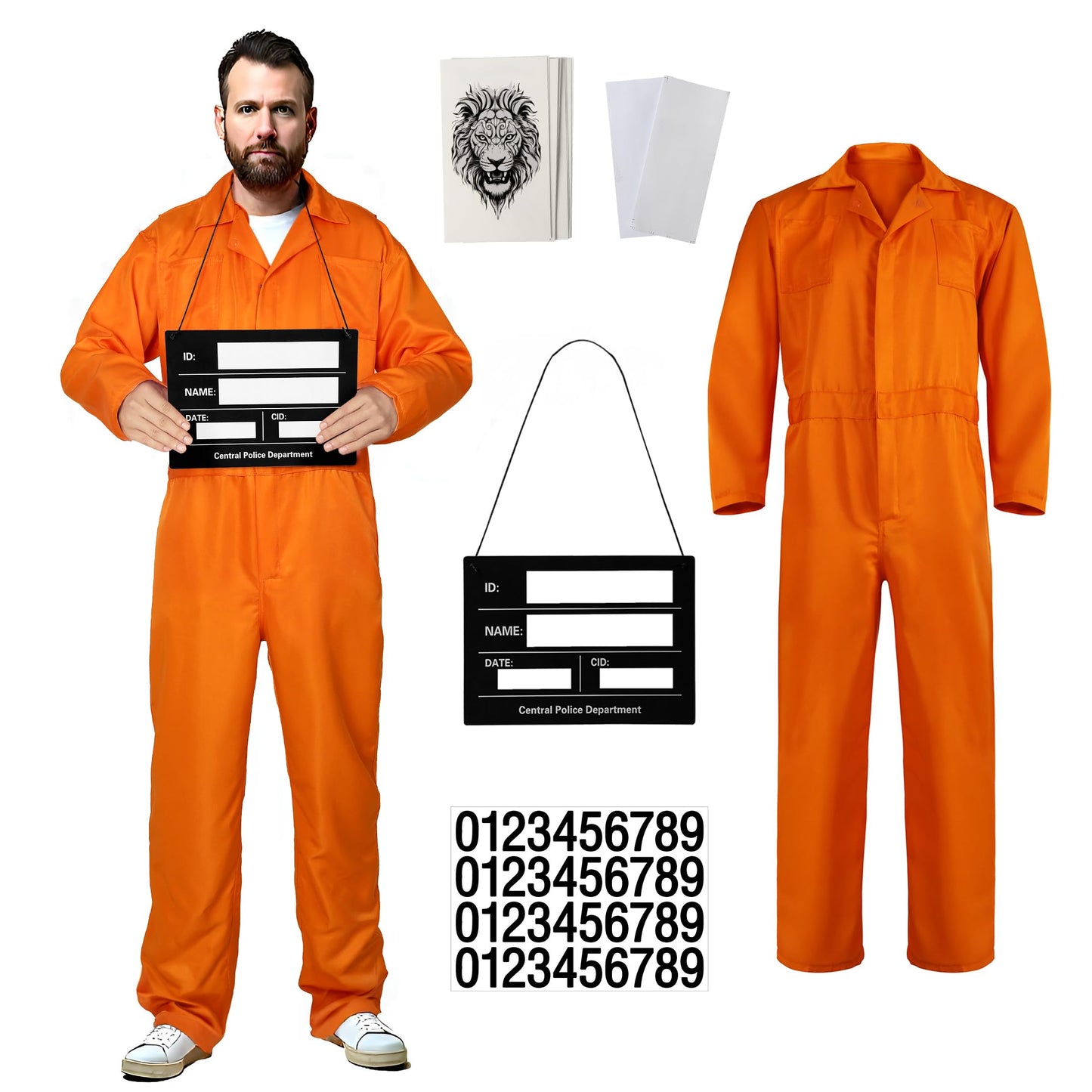 Orange Jumpsuit with Accessories
