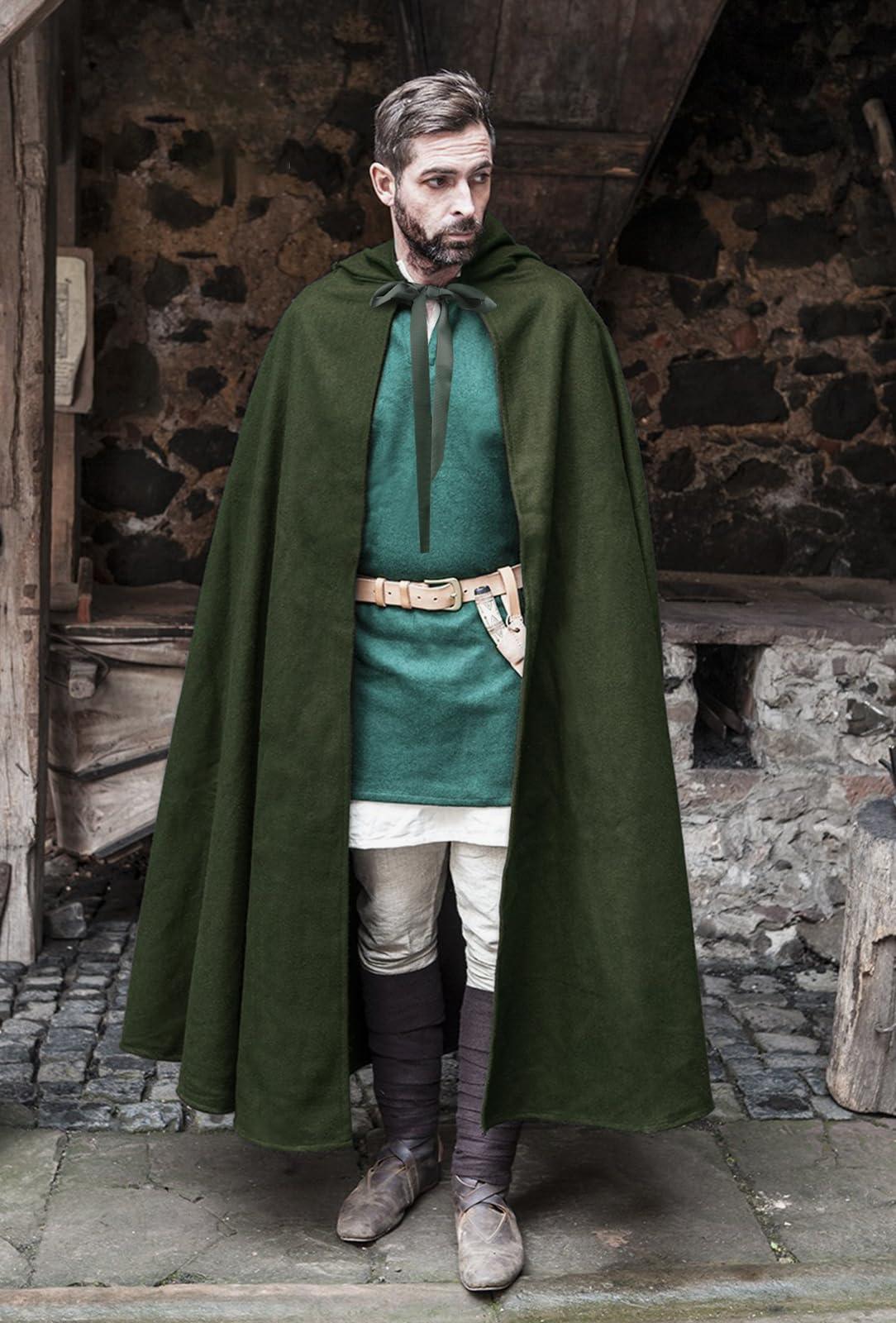 HOMELEX Medieval Hooded Cloak for Men - HOMELEX