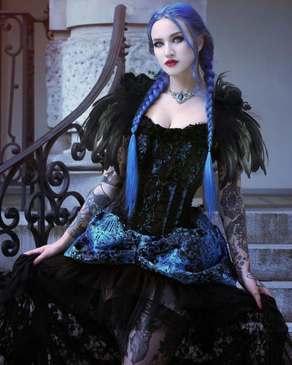 HOMELEX Shoulder Pad with Feathers Wings - Feather Harness Carnival Costumes for Women Masquerade Ball Raven Costume - HOMELEX