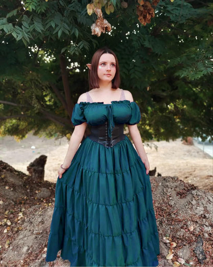 HOMELEX Renaissance Dress Women - Medieval Peasant Costume Plus Size Day of The Dead Dress - HOMELEX