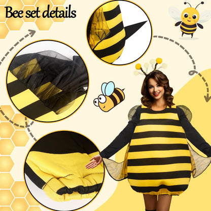 HOMELEX Bumble Bee Costume for Women Funny Animal Halloween Adult Costumes - HOMELEX