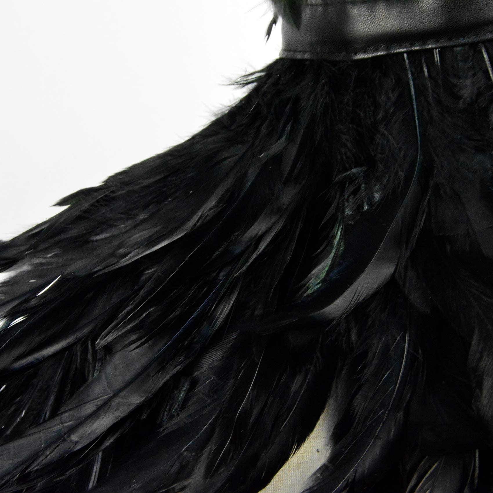HOMELEX Black Witch Feather Collar Crow Shawl Costume Halloween Swan Wings Accessories Cape for Women - HOMELEX