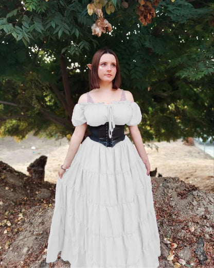 HOMELEX Renaissance Dress Women - Medieval Peasant Costume Plus Size Day of The Dead Dress - HOMELEX