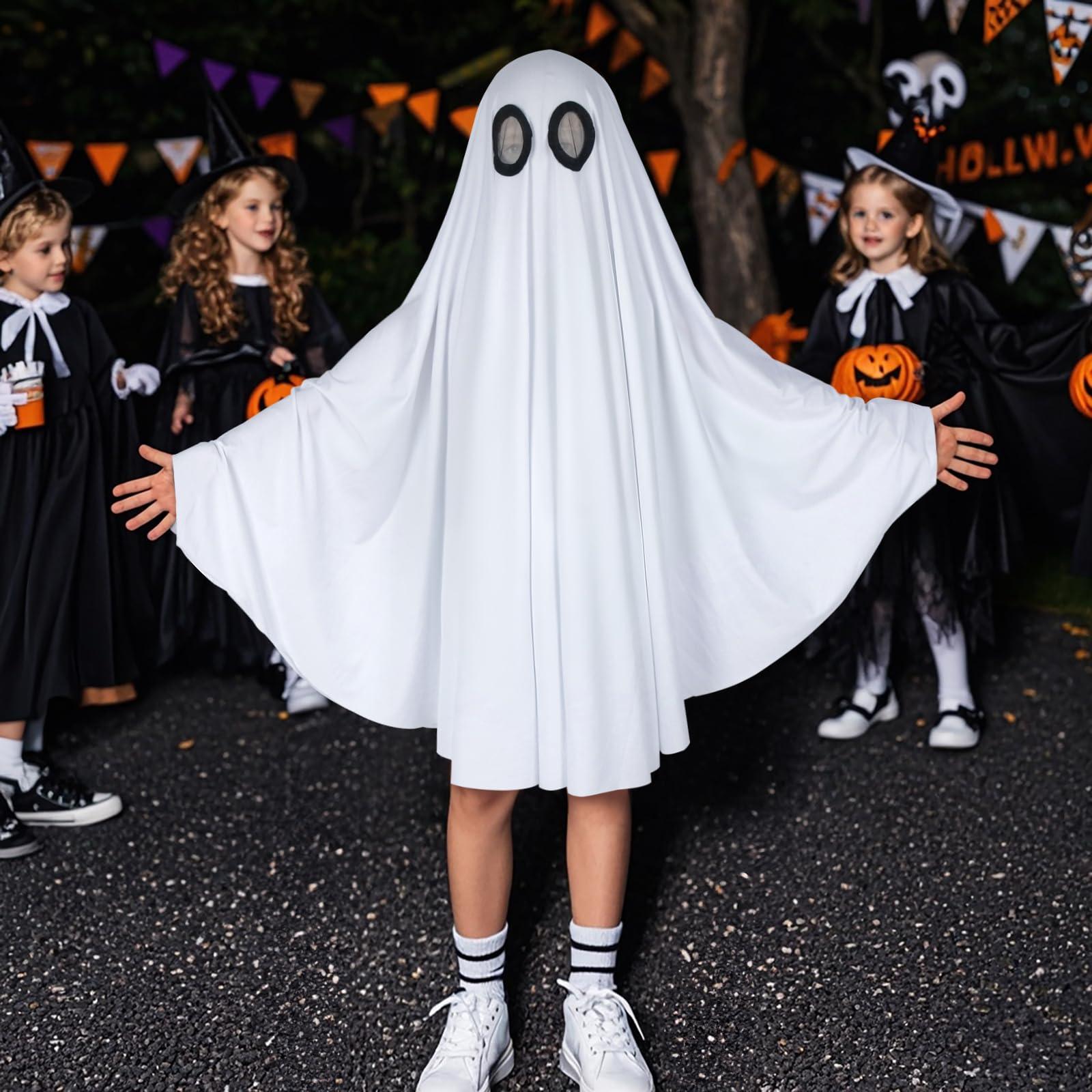 HOMELEX Kid Ghost Costume Boy Spooky Gown Girl Halloween White Dress Cosplay - HOMELEX