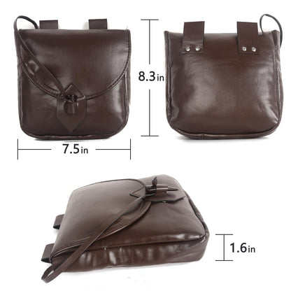 HOMELEX Renaissance Belt Pouch - Medieval Leather Bag for Halloween Faire Costume Accessories - HOMELEX