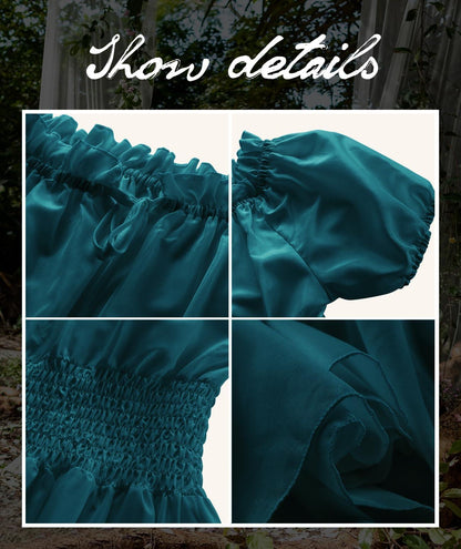 HOMELEX Renaissance Dress Women - Medieval Peasant Costume Plus Size Day of The Dead Dress - HOMELEX