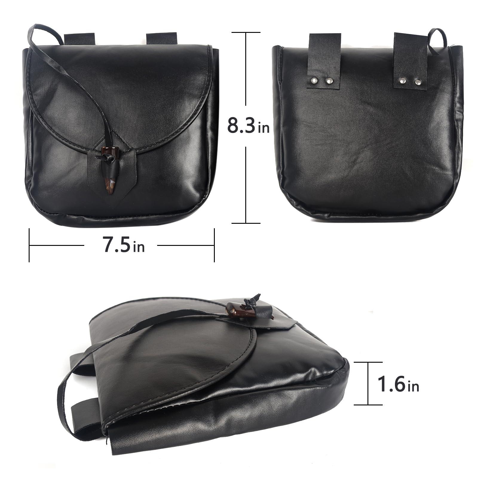HOMELEX Renaissance Belt Pouch - Medieval Leather Bag for Halloween Faire Costume Accessories - HOMELEX