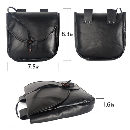 HOMELEX Renaissance Belt Pouch - Medieval Leather Bag for Halloween Faire Costume Accessories - HOMELEX