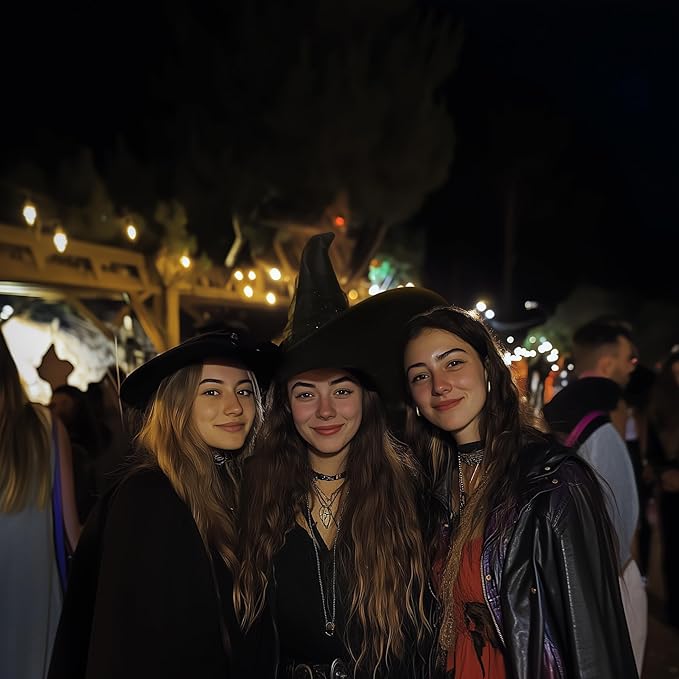 HOMELEX Halloween Women Witch Hat for Large Head Adult Costume Accessory Wicked Cosplay