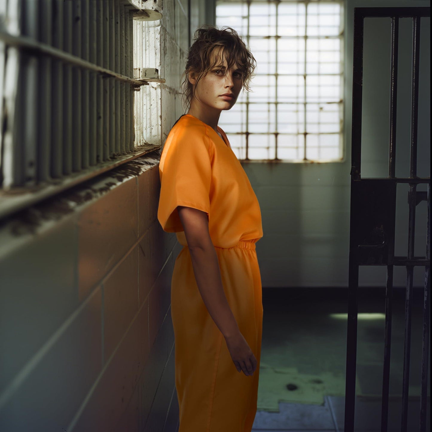 HOMELEX Orange Prisioner Women Costume Jail Inmate Suit Halloween Criminal Adults - HOMELEX