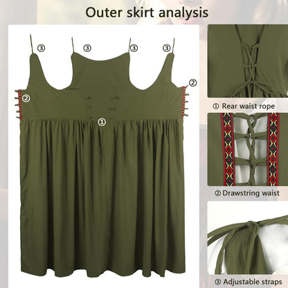 HOMELEX Renaissance Dress Women - Medieval Elf Costume Plus Size Ren Faire Midevil Festival Outfit - HOMELEX
