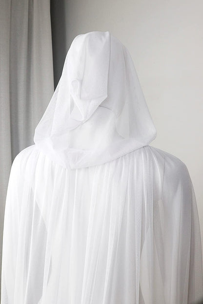 HOMELEX Black Witch Velvet Cloak Halloween Hooded Cape Queen King Robe Outfit Renaissance Medieval Costume - HOMELEX