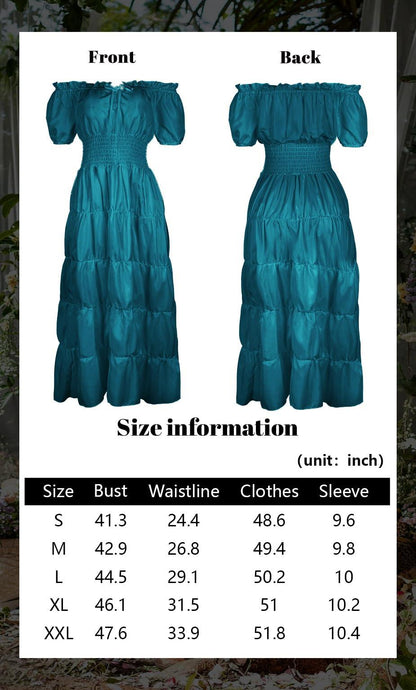 HOMELEX Renaissance Dress Women - Medieval Peasant Costume Plus Size Day of The Dead Dress - HOMELEX