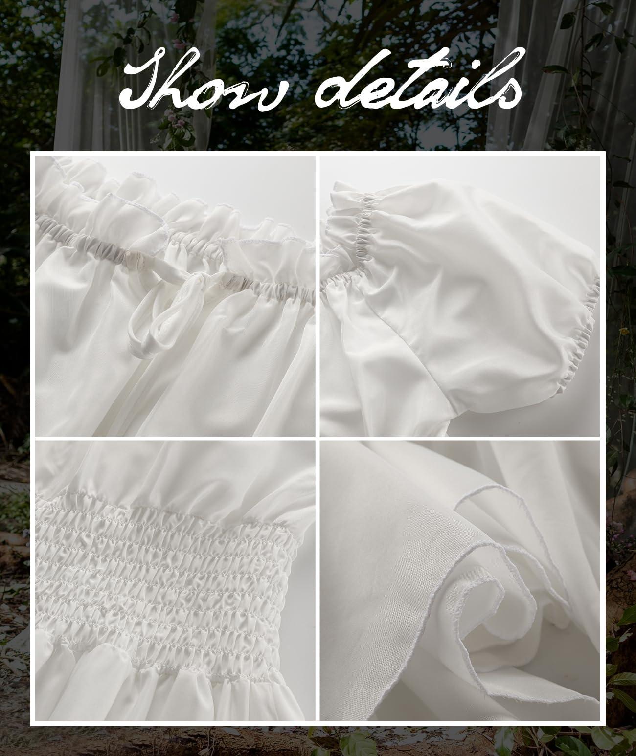 HOMELEX Renaissance Dress Women - Medieval Peasant Costume Plus Size Day of The Dead Dress - HOMELEX