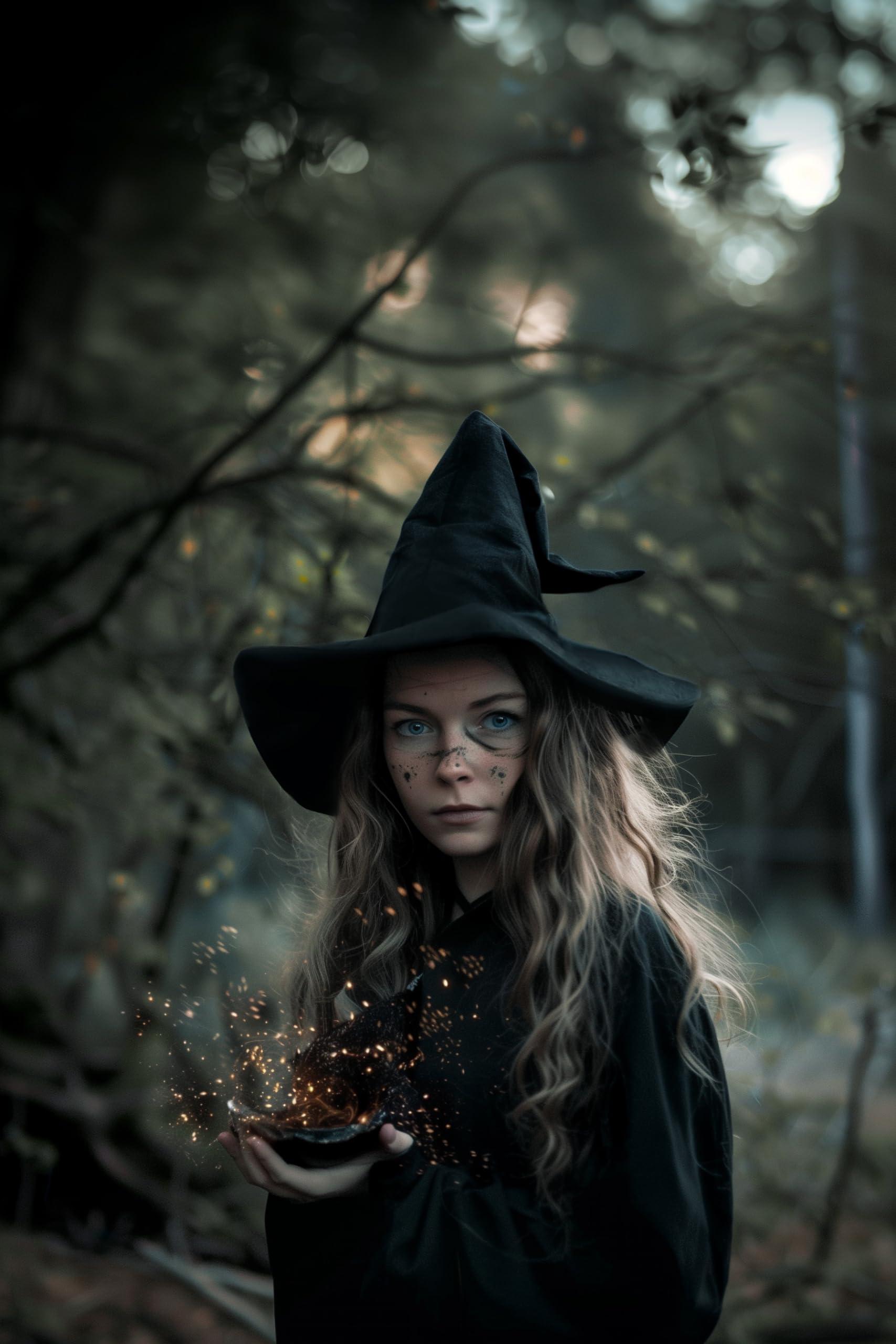 HOMELEX Grey Witch Hat Adult Wizard Hat Sorcerer Accessories Halloween - HOMELEX