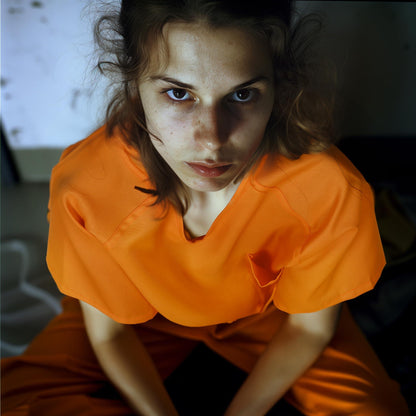 HOMELEX Orange Prisioner Women Costume Jail Inmate Suit Halloween Criminal Adults - HOMELEX