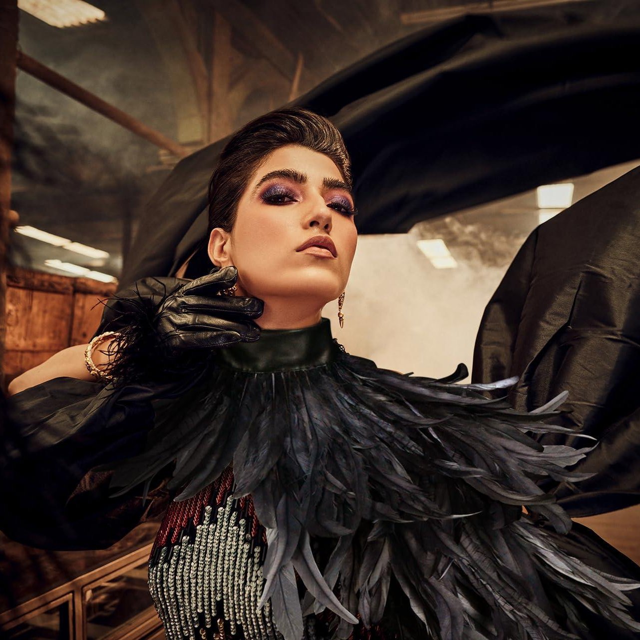 HOMELEX Feather Cape Shawl Costume Black Witch Wings Collar Adult Crow Neck - HOMELEX