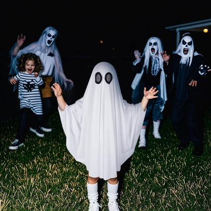 HOMELEX Kid Ghost Costume Boy Spooky Gown Girl Halloween White Dress Cosplay - HOMELEX