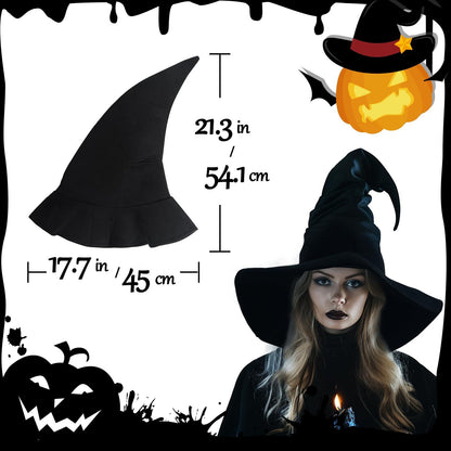 HOMELEX Grey Witch Hat Adult Wizard Hat Sorcerer Accessories Halloween - HOMELEX