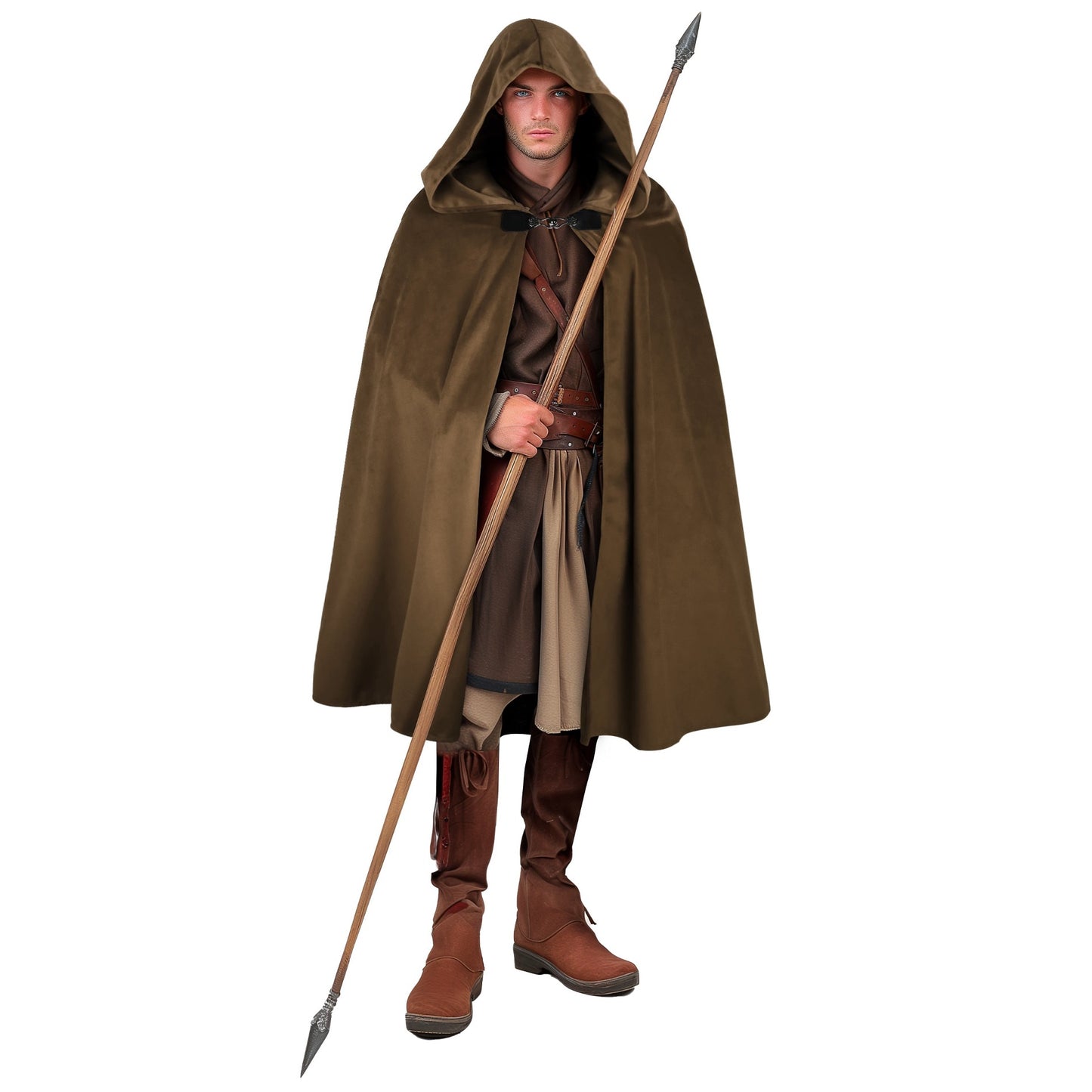 HOMELEX Hooded Cloak - Renaissance Medieval Hobbit Halloween Cosplay Cape for Men & Women