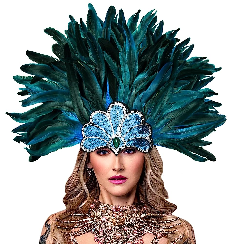 Carnival Feather and Sequin Headpiece