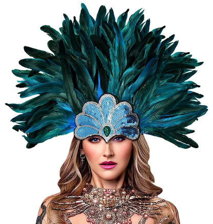Carnival Feather and Sequin Headpiece