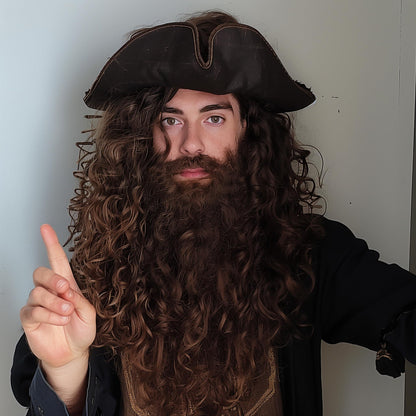 HOMELEX Wizard Beard And Wig - Halloween Funny Father Time Costume Accessory for Adults - HOMELEX