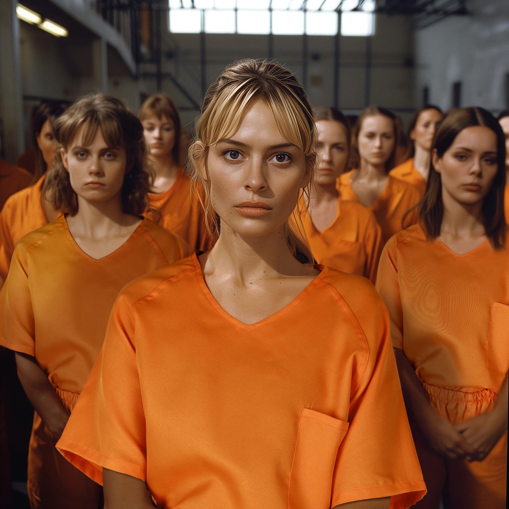 HOMELEX Orange Prisioner Women Costume Jail Inmate Suit Halloween Criminal Adults - HOMELEX