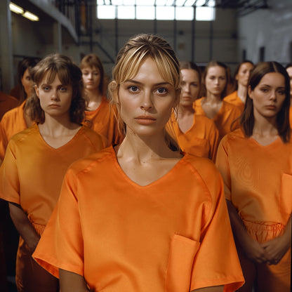 HOMELEX Orange Prisioner Women Costume Jail Inmate Suit Halloween Criminal Adults - HOMELEX