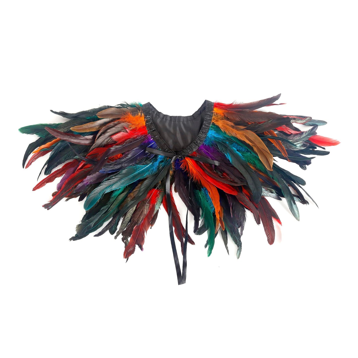 HOMELEX Multicolored Feather Collar Crow Shawl Costume Halloween Swan Wings Accessories Cape for Women