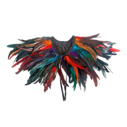 HOMELEX Multicolored Feather Collar Crow Shawl Costume Halloween Swan Wings Accessories Cape for Women
