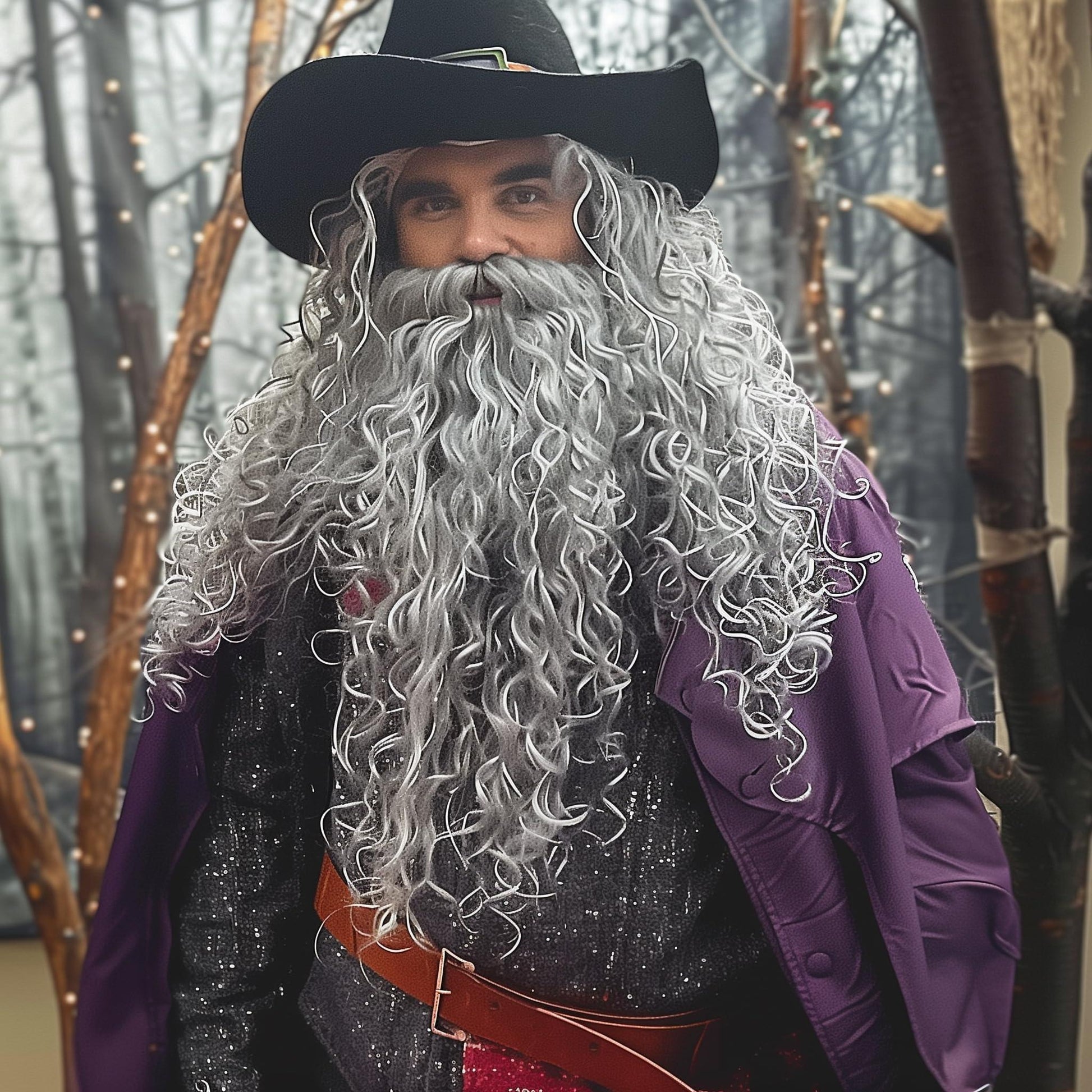 HOMELEX Wizard Beard And Wig - Halloween Funny Father Time Costume Accessory for Adults - HOMELEX