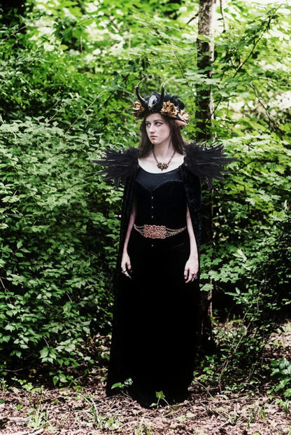 HOMELEX Shoulder Pad with Feathers Wings - Feather Harness Carnival Costumes for Women Masquerade Ball Raven Costume - HOMELEX