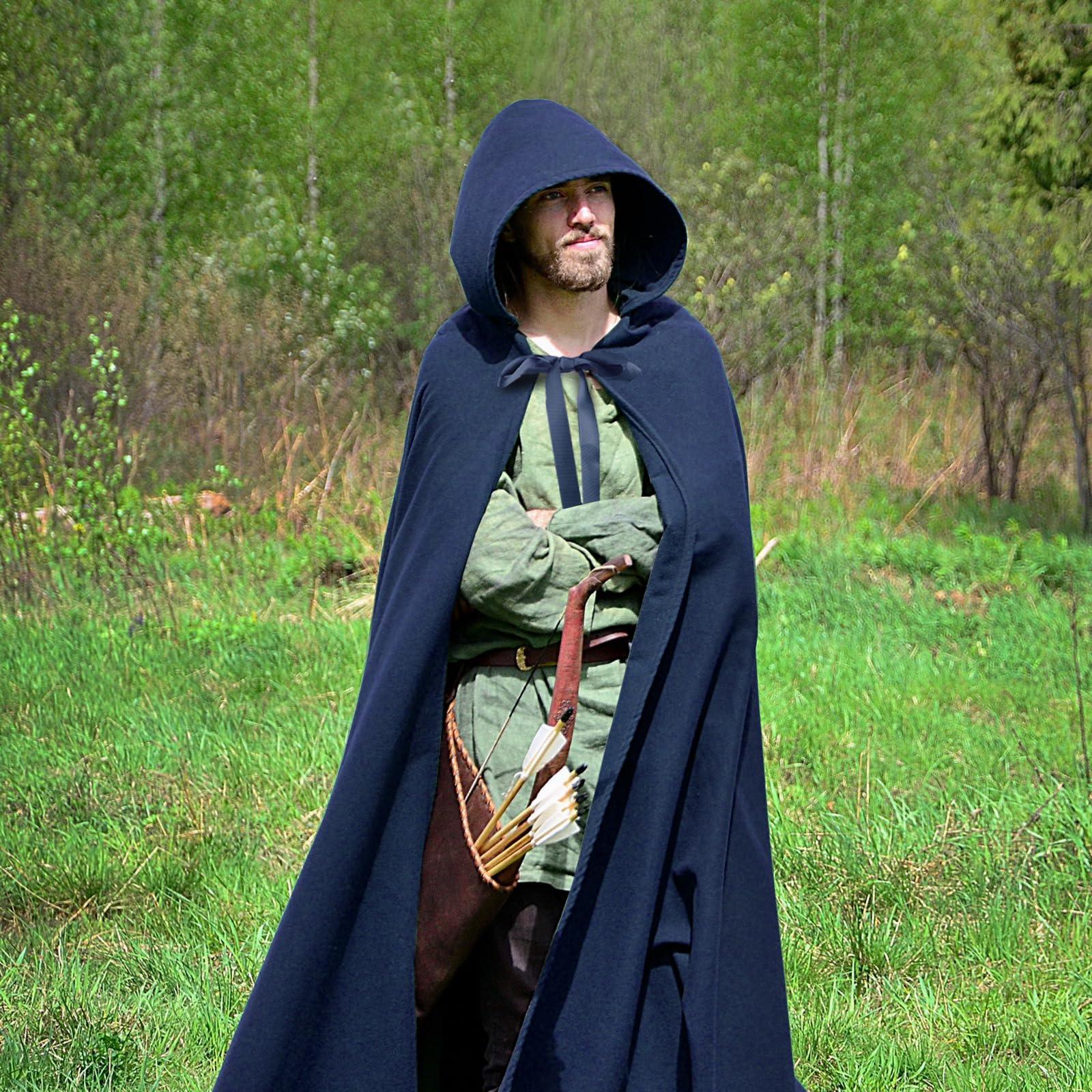 HOMELEX Medieval Hooded Cloak for Men - HOMELEX