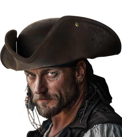 HOMELEX Pirate Hat for Women & Men Colonial Tricorn Halloween Adult Revolutionary war Costume Accessory - HOMELEX
