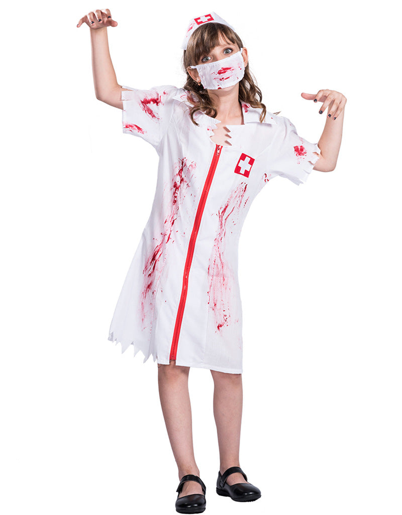Halloween Costume with Bloody Details and Mask