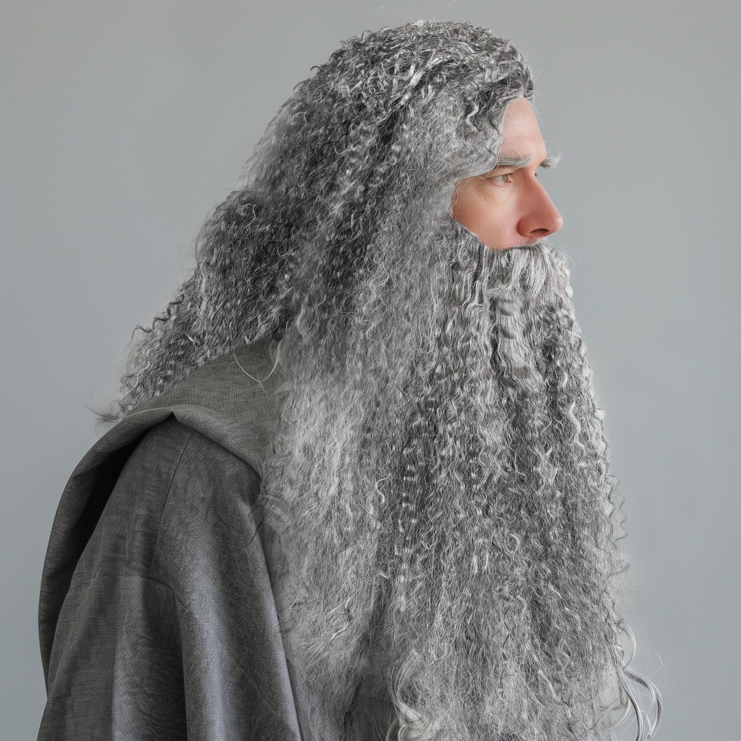 HOMELEX Wizard Beard And Wig - Halloween Funny Father Time Costume Accessory for Adults - HOMELEX