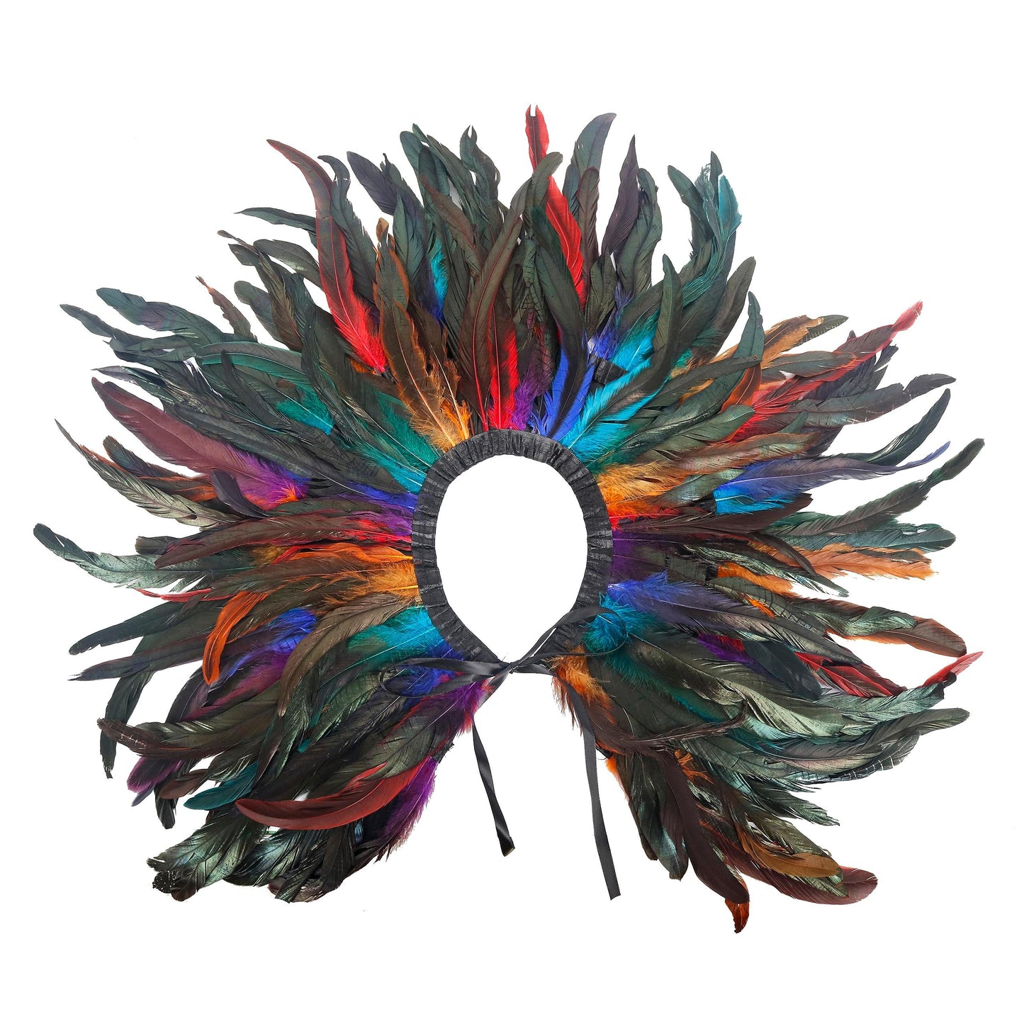 HOMELEX Black Witch Feather Collar Crow Shawl Costume Halloween Swan Wings Accessories Cape for Women - HOMELEX