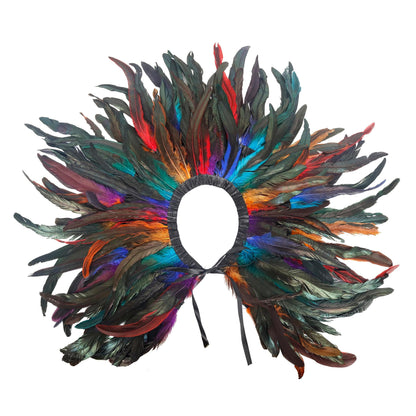 HOMELEX Black Witch Feather Collar Crow Shawl Costume Halloween Swan Wings Accessories Cape for Women - HOMELEX