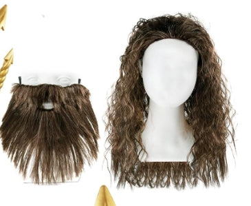 Long brown carnival beard with mustache