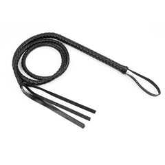 Leather Cowboy Whip 1.9 m Prop in Black or Brown