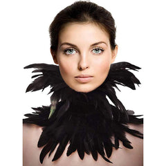 HOMELEX Gothic Victorian Feather Collar Choker, Black