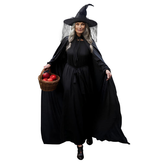 HOMELEX Unisex Black Velvet Adult Cape Full Length Hooded Robe Halloween Cloak